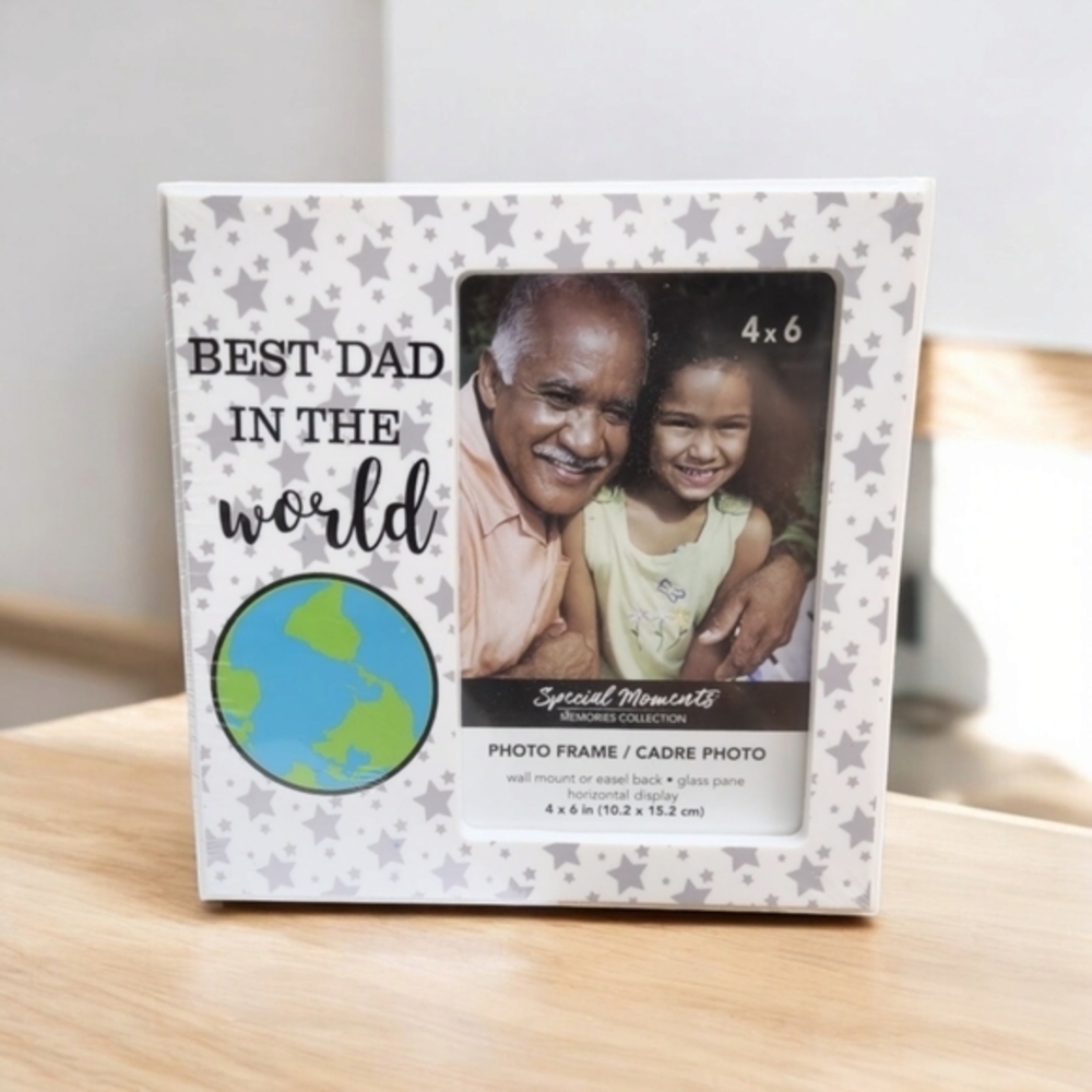 Special Moments Photo Frame 4x6 Wall Mount Easel Back Best DAD IN the World🌎